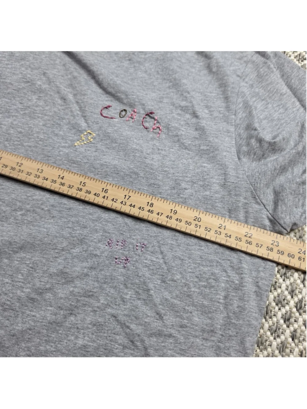Coach Diary Script Embroidered Graphic T-Shirt Gray Women’s XL